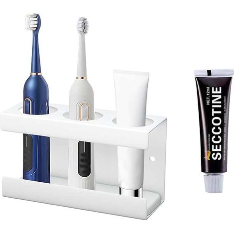Wall-Mounted Electric Toothbrush Holder, Stainless Steel Electric Toothbrush Holder, Holes Electric Toothbrush Holder, Absorbs Water and Moisture Resistant (1/5)