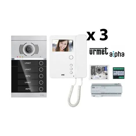 URMET 1783/323 - KIT Videocitofonico Trifamiliare Urmet Alpha