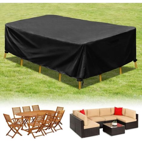 Dark grey protective cover - Rectangular PA-coated polyester tarpaulin for garden tables, 54×76×69cm (1/5)
