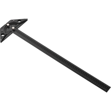 T-förmiger Aluminium-Anreißstab, Winkel 0-70°, schwarzes Anreißwerkzeug zur präzisen Messung von Holzkonstruktionen (1/5)