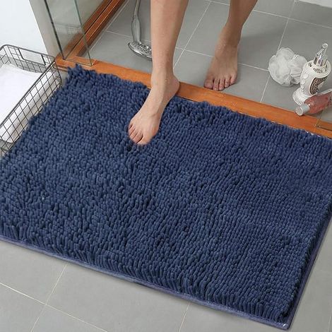 Tapis de Bain Antidérapant en Microfibre Antidérapant, Antidérapant & Absorbant - Ultra Doux - Lavable - 50x80cm, Fog Blue