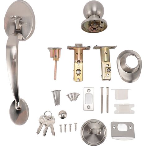 serrure de porte-Serrure de porte avec poignée zinc anti-corrosion, design moderne pour maison et hôtel (1/4)