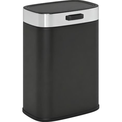 CHICFURN Cubo de basura de cocina 21,5 x 19,5 x 30 cm de acero inoxidable negro (1/5)