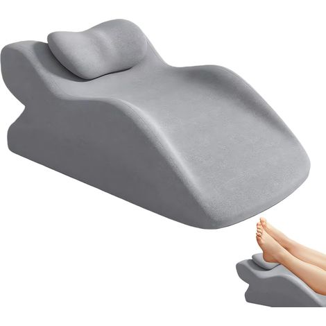 Coussin Surélévation Jambes - 1 Pièce - Mousse Mémoire Forme - Ergonomique Veines - Maison Lit Canapé - Gris 60x36x24cm (1/5)