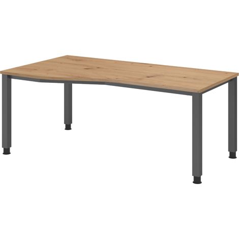bümö Schreibtisch Serie-Q Gestell: Graphit Freiform: 180 x 100 cm