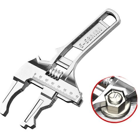 HONORNIC - Clé à évier réversible Kostumere avec ouverture de mâchoire de 6 à 68 mm, outil multifonctionnel