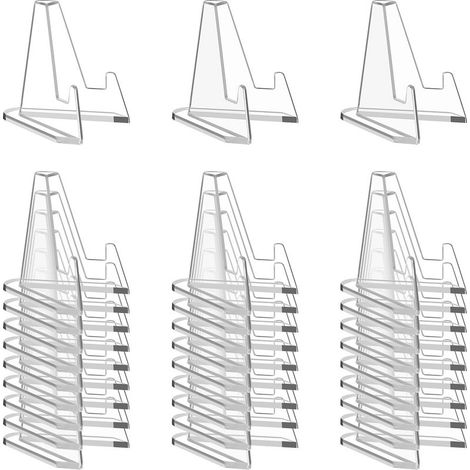 Lot de 30 supports de présentation pour cartes – Mini chevalets transparents (1/5)