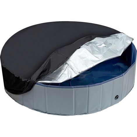 Bâche de piscine ronde pour enfants - Bâche de piscine pour chien - Noir - 190 x 30 cm (1/5)