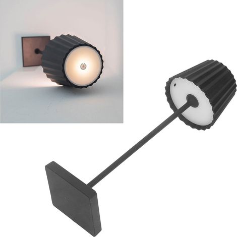 Kabellose, wiederaufladbare LED-Tischleuchte, Theken-/Esstischleuchte, moderne minimalistische Nachttisch-Leseleuchte, Metall-Touch-Tischleuchte, kreative Tischleuchte für Restaurantambiente, schwarz. (1/5)