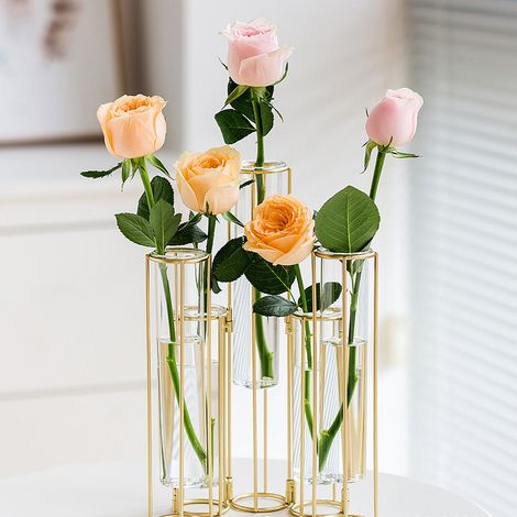Reagenzglasvase, nordische transparente Glasvase, europäische Wohnzimmervase, Dekoration mit Trockenblumen (1/5)