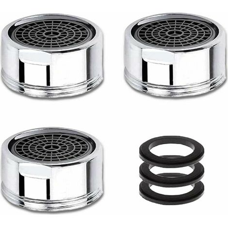 Aérateur de robinet M20, aérateur de robinet à économie d'eau en 3 pièces avec filtre en acier inoxydable, aérateur de filtre à eau de robinet (filetage mâle 20 mm) (1/4)
