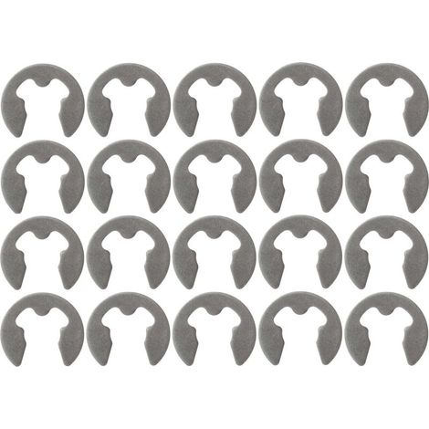 10 anillos de retención externos en forma de E para ejes de acero para muelles DIN 6799, arandela de bloqueo para transmisión, Ø 8 mm (1/2)