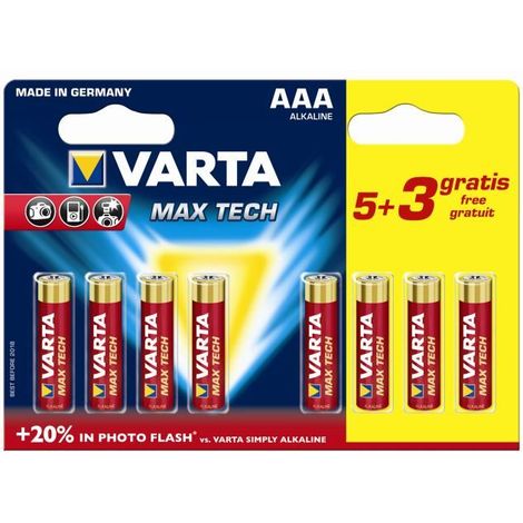 PILES VARTA AAA BL5+3 LONGLIFE MAX POWER (1/2)