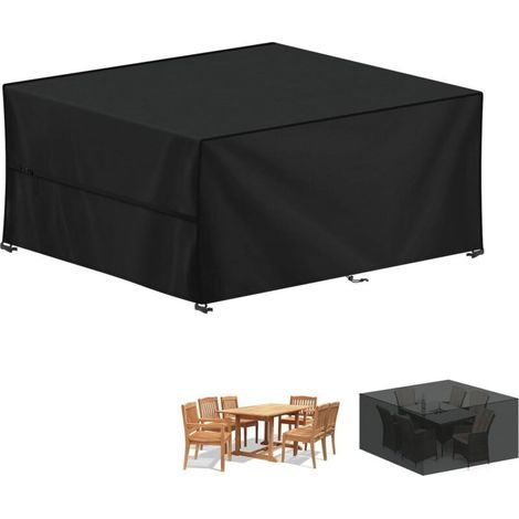 Housse pour mobilier de jardin, housse pour table de jardin, 200 x 160 x 70 cm, housse pour mobilier de salon, toile imperméable pour canapé, résistante à l'hiver, housse Oxford 420D pour tables et ch (1/4)