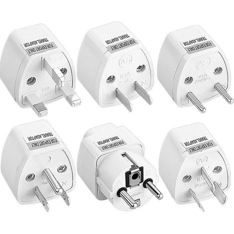 Universal-Reiseadapter (1 oder 5 Stück): Britischer Stecker auf europäischen Stecker. (1/5)