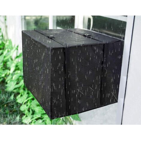 Pair Couvercle de climatiseur extérieur Couvercle de fenêtre avec sangles réglables Recouvert par le bas (21,5\" L x 15\" H x 16\" P) (1/5)
