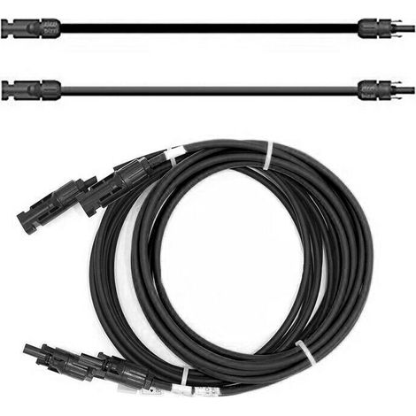 Verlängerungskabel 6mm² Solarkabel schwarz mit Solarstecker beidseitig für Solarmodule PV GAK 1m - 6mm² (1/5)