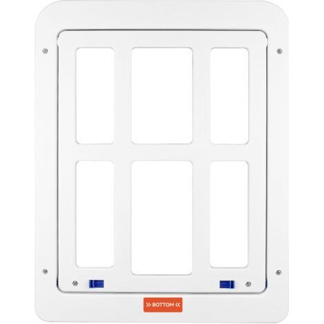 Chatière pou Chien, Porte pour Animaux de Compagnie Magnétique, Installation Facile Chatière pour Chat Chatière Moustiquaire (34 cm x 44 cm)Blanc (1/5)