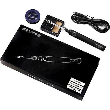 Fer à souder USB 5V portable, chargeur portable inclus, outil de réparation rechargeable, noir (1/4)