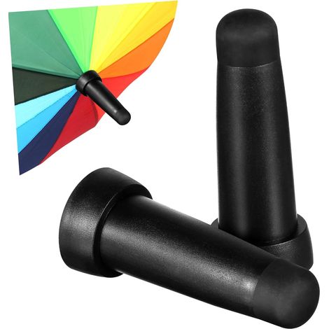 Protection pour embout de parapluie à long manche – Protection/embout de rechange en caoutchouc pour parapluie (paquet de 2) (1/5)