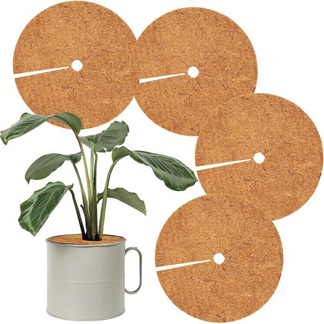 Fibres De Noix Coco Arbre Paillis Anneau Tapis Naturel Coir Protecteur pour Disque Protection Des Plantes 11.8 Pouces 4 PCS (1/5)