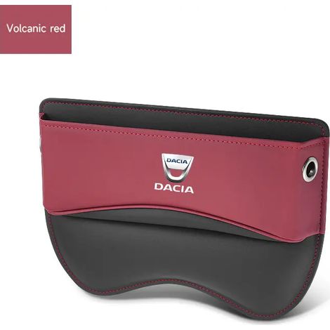 Poches de rangement pour l'espace entre les sièges de voiture (rouge) en cuir pour Dacia Lodgy, McV, Sandero, Duster, Spring, Logan, Stepway, Dokker (1/5)