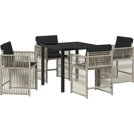 Ensemble de salle à manger pour jardin 5 pcs,Salon de jardin Gris clair CFW12833 (1/5)