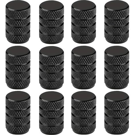 12 pièces Bouchons de Valve de Pneu, Bouchons de Tige de Valve de Pneu en Aluminium, Bouchon Valve Pneu Voiture pour Moto, Camion, Vélo, SUV (Noir) (1/5)