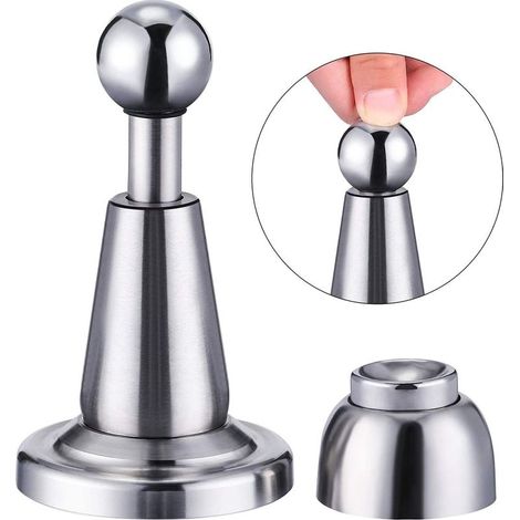 1 Set Stainless Steel Magnetic Door Stops Wall Mounted (1/5)
