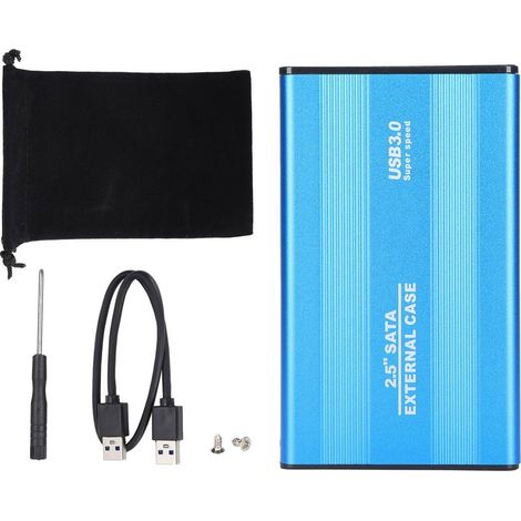 Botier Externe HDD 3TB USB 3.0 Plug & Play pour PC/Mac, Disque Dur SSD Externe de Stockage Bleu (1/5)