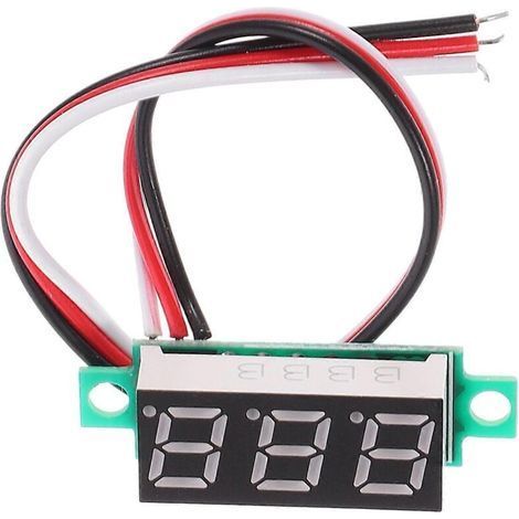 Modulo voltmetro digitale a LED miniaturizzato ad alta precisione, DC 4-30V 0-10A, pannello di visualizzazione per il monitoraggio del voltmetro (lettere rosse). (1/4)