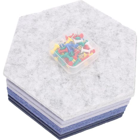 Tableau Mémo Mural Hexagonal en Feutre Auto-adhésif 8 Pièces pour Afficher Notes et Photos, Décoration Chambre Garçon et Filles et Salon, Style Joli et Fonction Pratique (1/5)