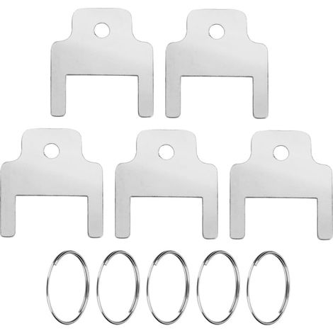Lot de 5 Clés Distributeur Essuie-Tout - Acier Inoxydable - Modèle 770301 - Avec Porte-clés - Pour Maintenance et Bureaux - Argent (1/5)