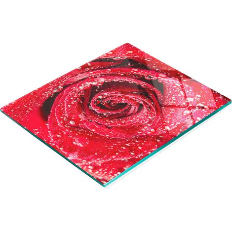 Planche à découper décorative en verre pour la cuisine, motif goutte d'eau rose, 60 x 52 cm (1/5)