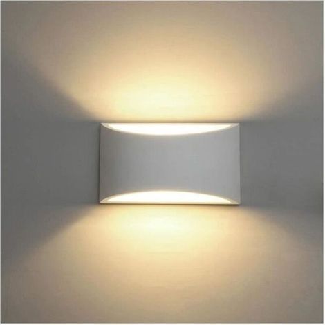 (Bianco caldo) Applique da parete per interni, lampada da parete a LED bianca da 7W, applique da parete in gesso bianco caldo per camera da letto, casa, corridoio, soggiorno