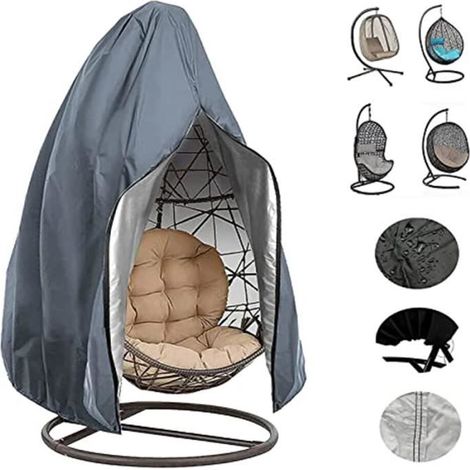 Couverture de chaise d'oeuf suspendue de patio, housse de chaise d'oscillation d'oeuf imperméable légère et durable Gris - (1/3)