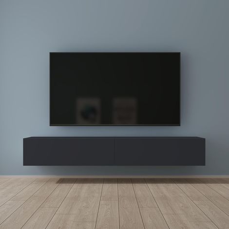 Mai & Mai Fernsehtisch Fernsehschrank TV Schrank Verdeckter Griff mit Soft-Close Lowboard Hängeschrank für Wohnzimmer in Matt Anthrazit BTH: 200x40,2x30 cm Fernsehschrank02 (1/5)