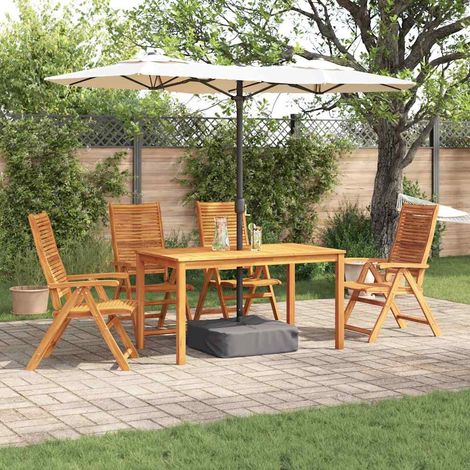 vidaXL Garden Dining Set 5 pcs Brown Solid Acacia Wood (1/5)