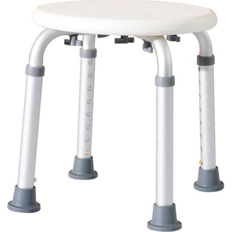 SGABELLO PER DOCCIA BAGNO ALTEZZA REGOLABILE ANTISCIVOLO. BIANCO (1/5)
