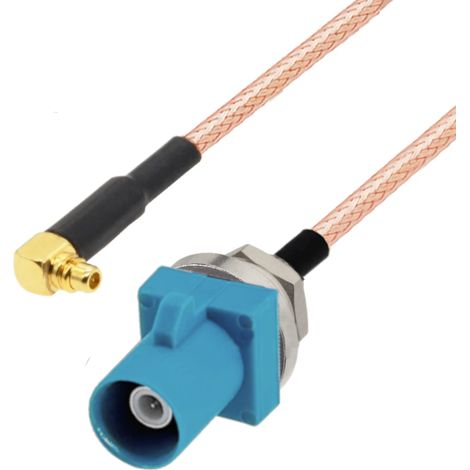 Conector tipo pigtail fakra c贸digo Z BH / conector mmcx RA 10cm