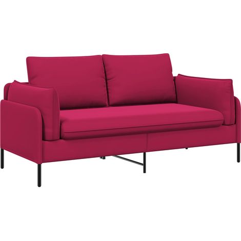 2-Seater Sofa 2-Seater Wine Red 188 x 81 x 89 cm Velvet vidaXL (1/5)
