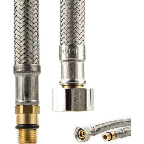 tecuro Sanitärarmaturen Anschlussschlauch M11x1 kurz - 3/8 ÜWM x 350 mm - KTW-A- DVGW