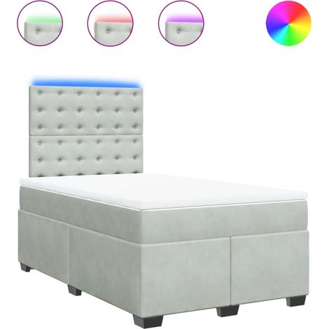 Maison Exclusive - Cama box spring con colchón terciopelo gris cl (1/5)