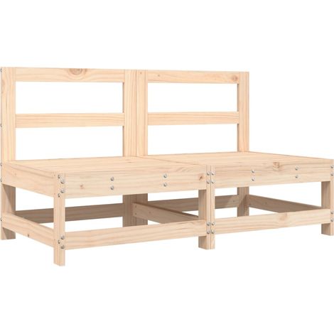 Maison Exclusive - Canapés centraux de jardin 2 pcs bois de pin massif (1/5)