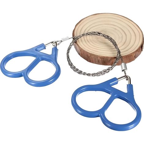 1 - Scie À Fil - Acier Inoxydable - Poignées Ergonomiques - Coupe Bois Et Branches - Camping Randonnée Bushcraft - Argent - 70cm (1/5)