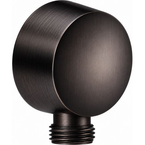 Schläfer 814526 Schläfer Presa Acqua Doccia Tonda Gun Metal, Uscita Acqua Parete G 1/2" - Ø 20,86 mm, Raccordo Gomito per Flessibile Doccetta, P. 39,5 mm x Ø 50 mm in Ottone Design Moderno