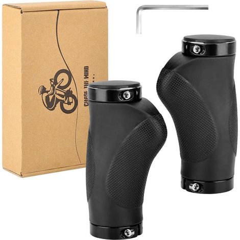 Ergonomische Fahrradgriffe mit Anti-Rutsch-Design, stoßdämpfend, für MTB, 130mm, Schwarz (1/5)