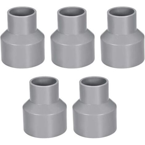 50mm x 32mm Réducteur Tuyau PVC Raccord Couplage Accouplement Moyeu Par Moyeu DWV Gris 5Pcs-Karteo (1/3)