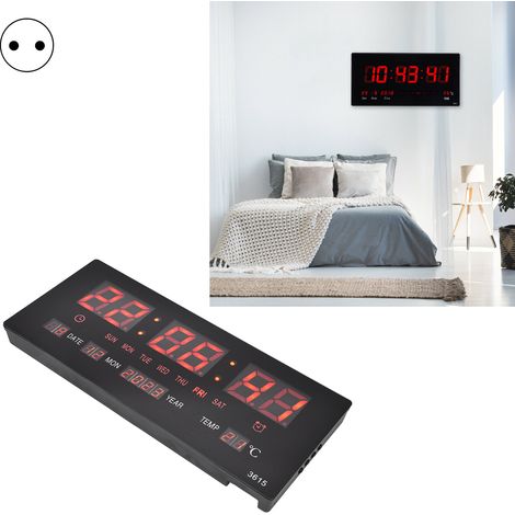 Digitale LED-Dauerkalenderanzeige 100–240 V, kreativer Mini-Tischkalender, Temperaturuhr, einfacher elektronischer Wecker, europäischer Standard (1/5)