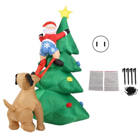 Arbre de Noël LED Gonflable Extérieur pour Jardin - 100-240V Prise US (1/5)